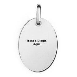 COLGANTE DE PLATA OVALADO DE 24X14 MM