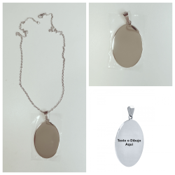 COLGANTE DE ACERO CON PLACA DE 40 X 27 MM