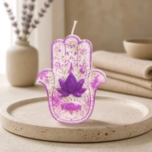 Vela Mano Flor Loto