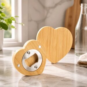 Abrebotella de Madera con Forma de Corazón