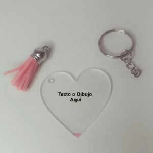 LLAVERO METACRILATO CORAZON