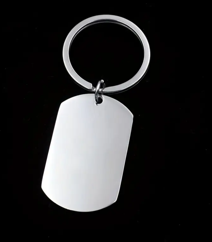 LLAVERO DE ACERO INOXIDABLE RECTANGULAR